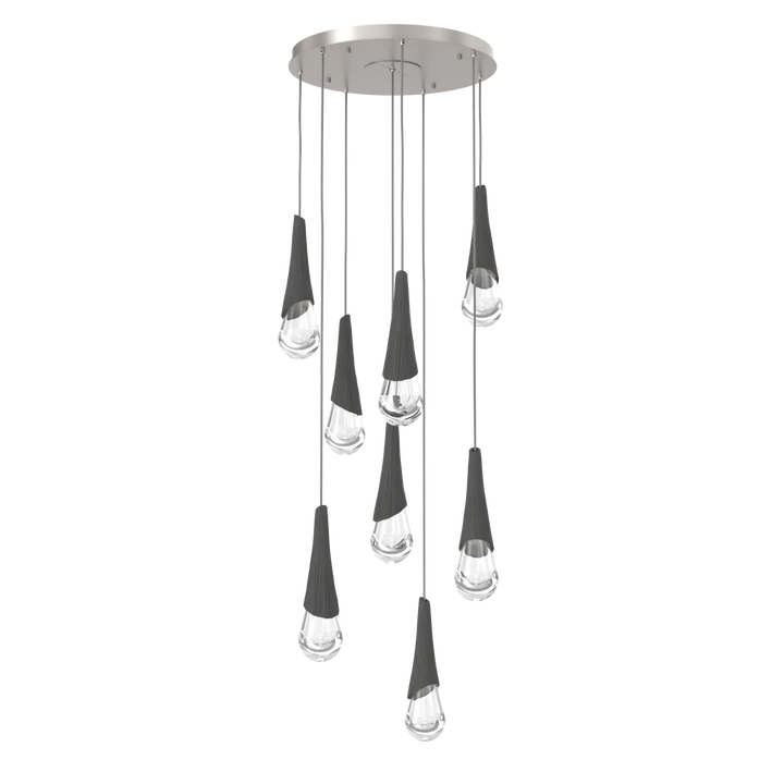 Hammerton Studio Hailstone Round Multi-Pendant Chandelier Beige Silver / 8-Piece / Charcoal Ceramic