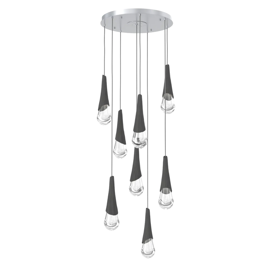 Hammerton Studio Hailstone Round Multi-Pendant Chandelier Classic Silver / 8-Piece / Charcoal Ceramic