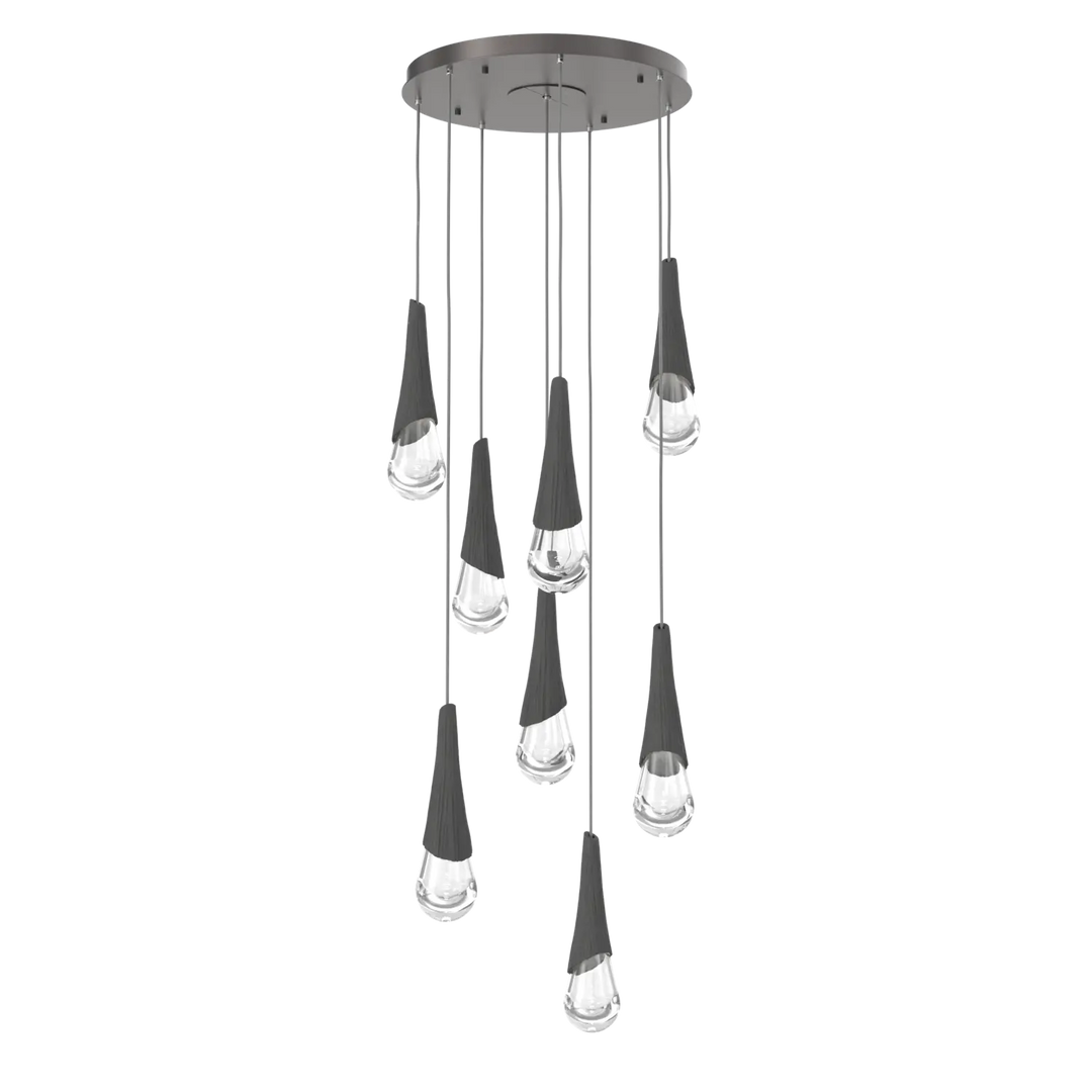 Hammerton Studio Hailstone Round Multi-Pendant Chandelier Graphite / 8-Piece / Charcoal Ceramic