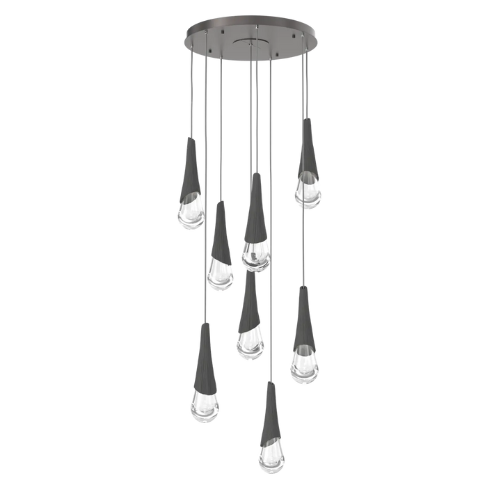 Hammerton Studio Hailstone Round Multi-Pendant Chandelier Graphite / 8-Piece / Charcoal Ceramic