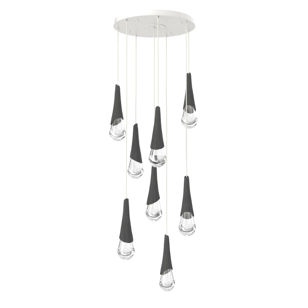 Hammerton Studio Hailstone Round Multi-Pendant Chandelier Salt White / 8-Piece / Charcoal Ceramic