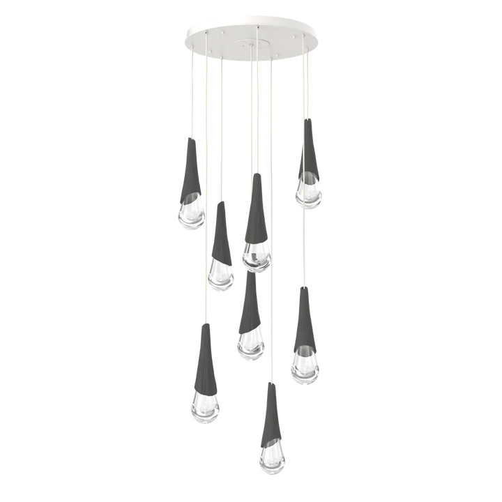 Hammerton Studio Hailstone Round Multi-Pendant Chandelier Salt White / 8-Piece / Charcoal Ceramic