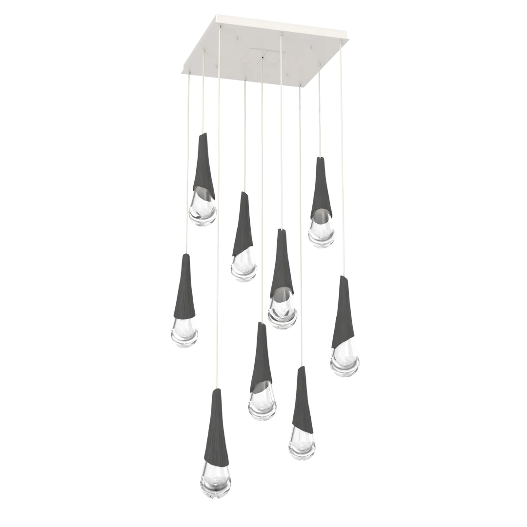 Hammerton Studio Hailstone Square Multi-Pendant Chandelier Salt White / 9-Piece / Charcoal Ceramic