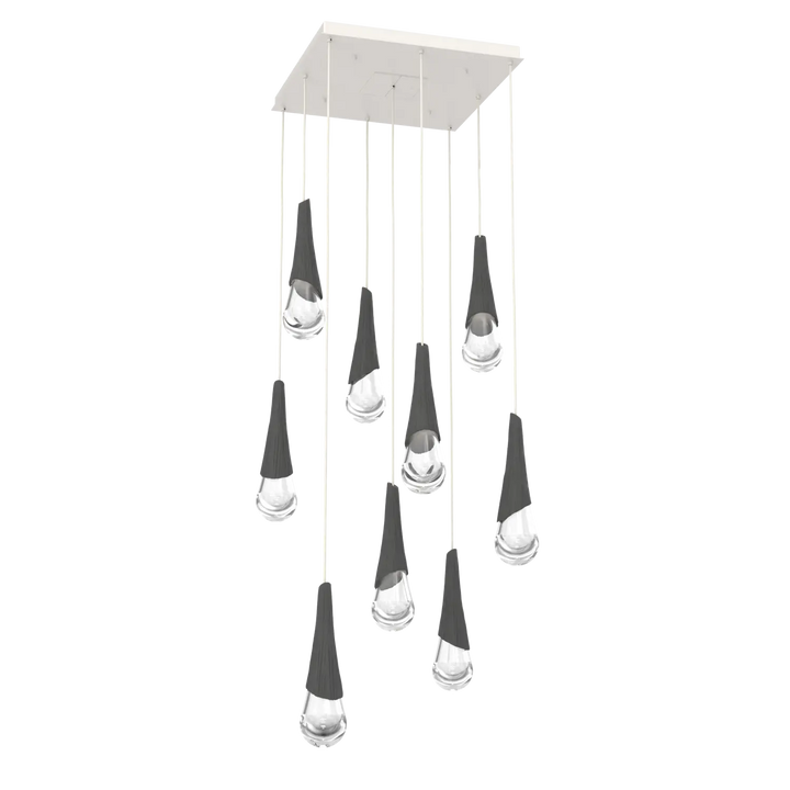 Hammerton Studio Hailstone Square Multi-Pendant Chandelier Salt White / 9-Piece / Charcoal Ceramic