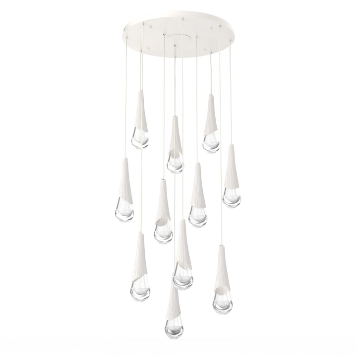 Hammerton Studio Hailstone Round Multi-Pendant Chandelier Salt White / 11-Piece / Chalk Ceramic