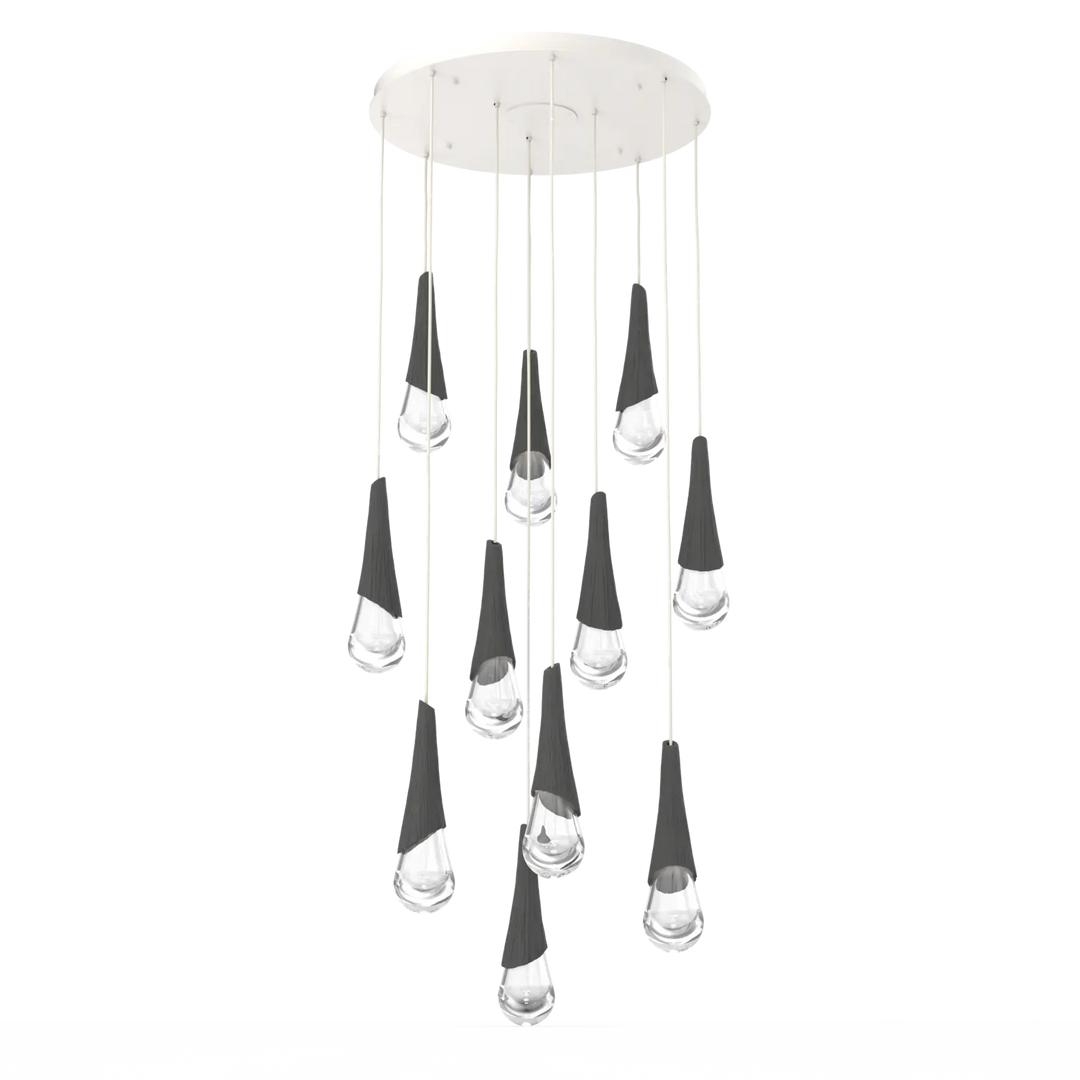 Hammerton Studio Hailstone Round Multi-Pendant Chandelier Salt White / 11-Piece / Charcoal Ceramic