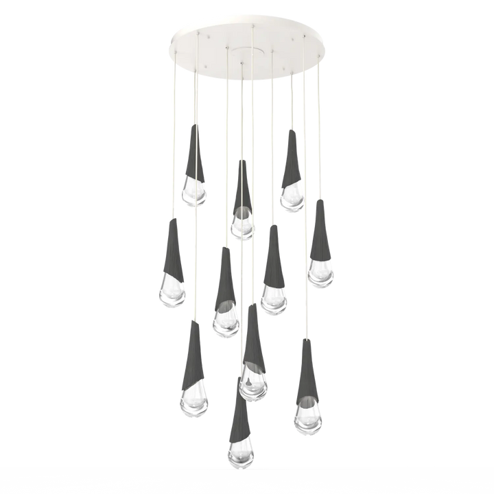 Hammerton Studio Hailstone Round Multi-Pendant Chandelier Salt White / 11-Piece / Charcoal Ceramic