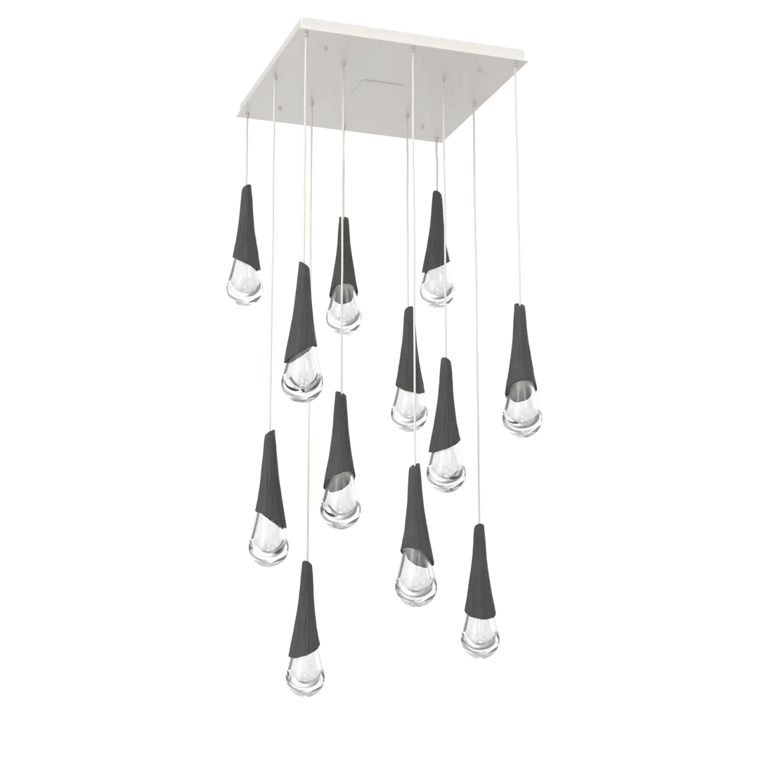 Hammerton Studio Hailstone Square Multi-Pendant Chandelier Salt White / 12-Piece / Charcoal Ceramic