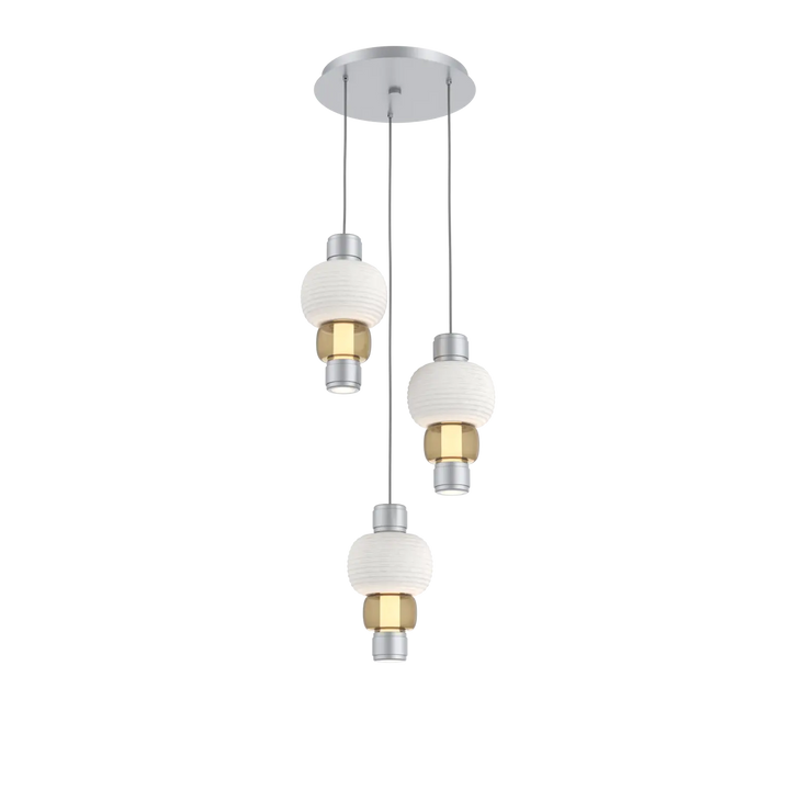 Hammerton Studio Torno Mandrel Multi-Pendant Chandelier Classic Silver / 3-Piece / Bronze / Chalk Ceramic
