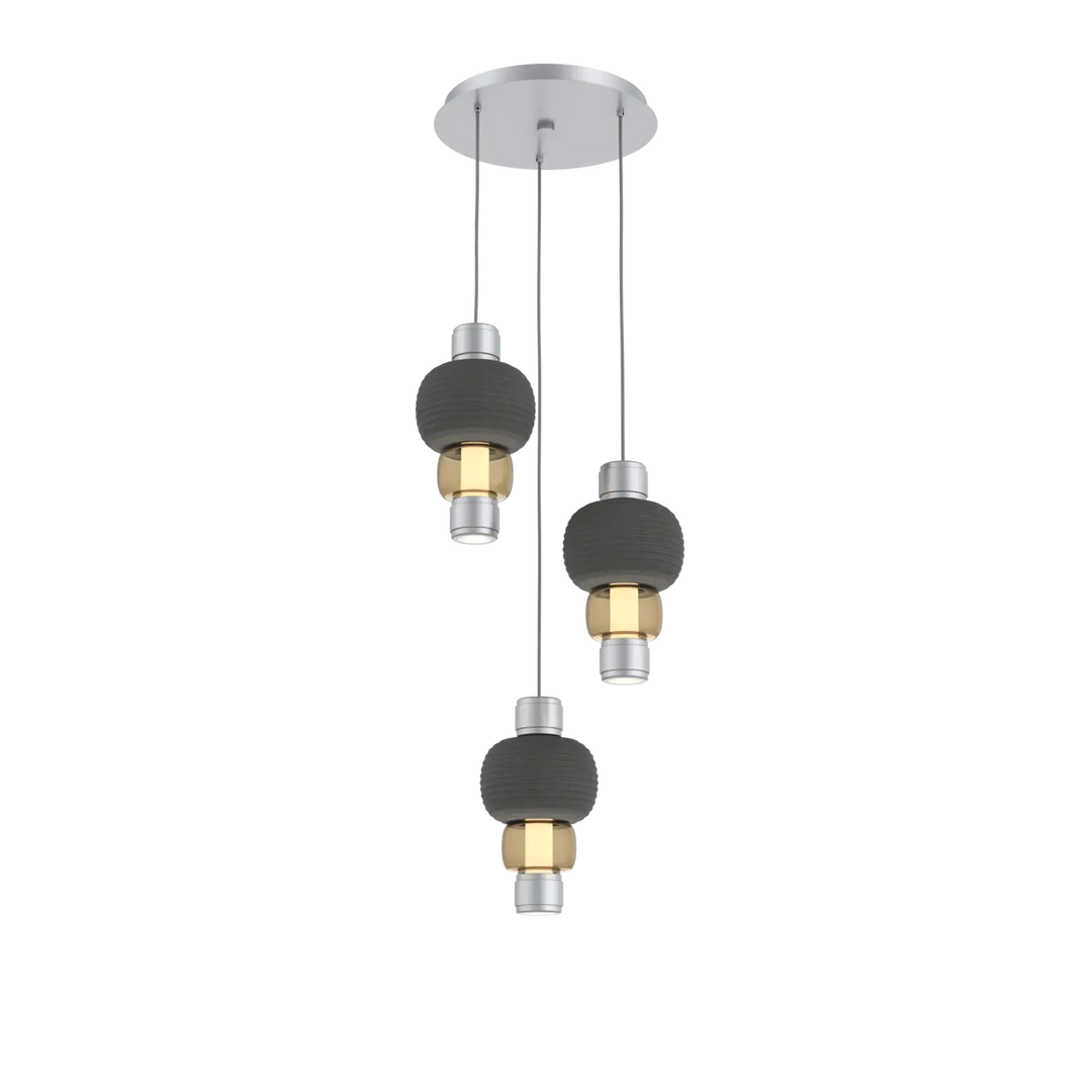 Hammerton Studio Torno Mandrel Multi-Pendant Chandelier Classic Silver / 3-Piece / Bronze / Charcoal Ceramic