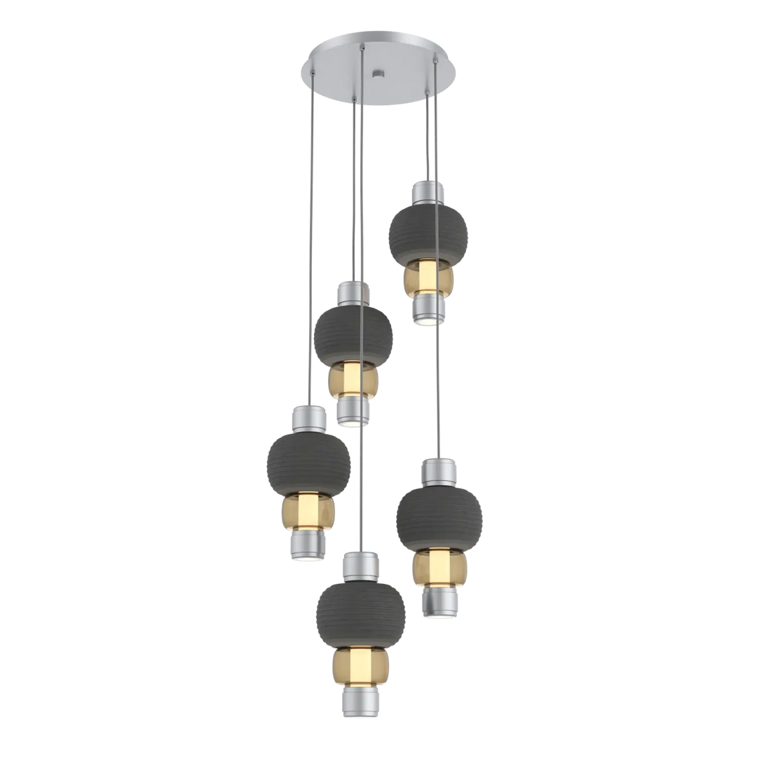 Hammerton Studio Torno Mandrel Multi-Pendant Chandelier Classic Silver / 5-Piece / Bronze / Charcoal Ceramic