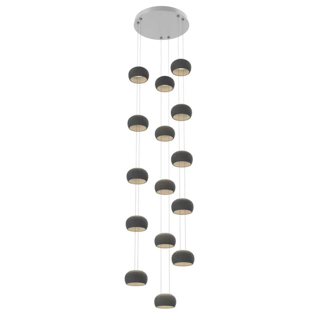 Hammerton Studio Torno Stack Multi-Pendant Chandelier Classic Silver / 3-Piece / Charcoal Ceramic