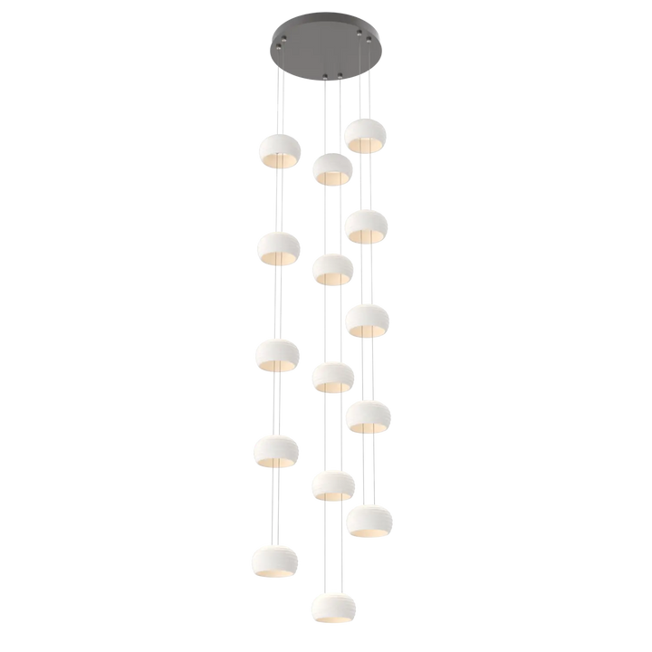 Hammerton Studio Torno Stack Multi-Pendant Chandelier Graphite / 3-Piece / Chalk Ceramic