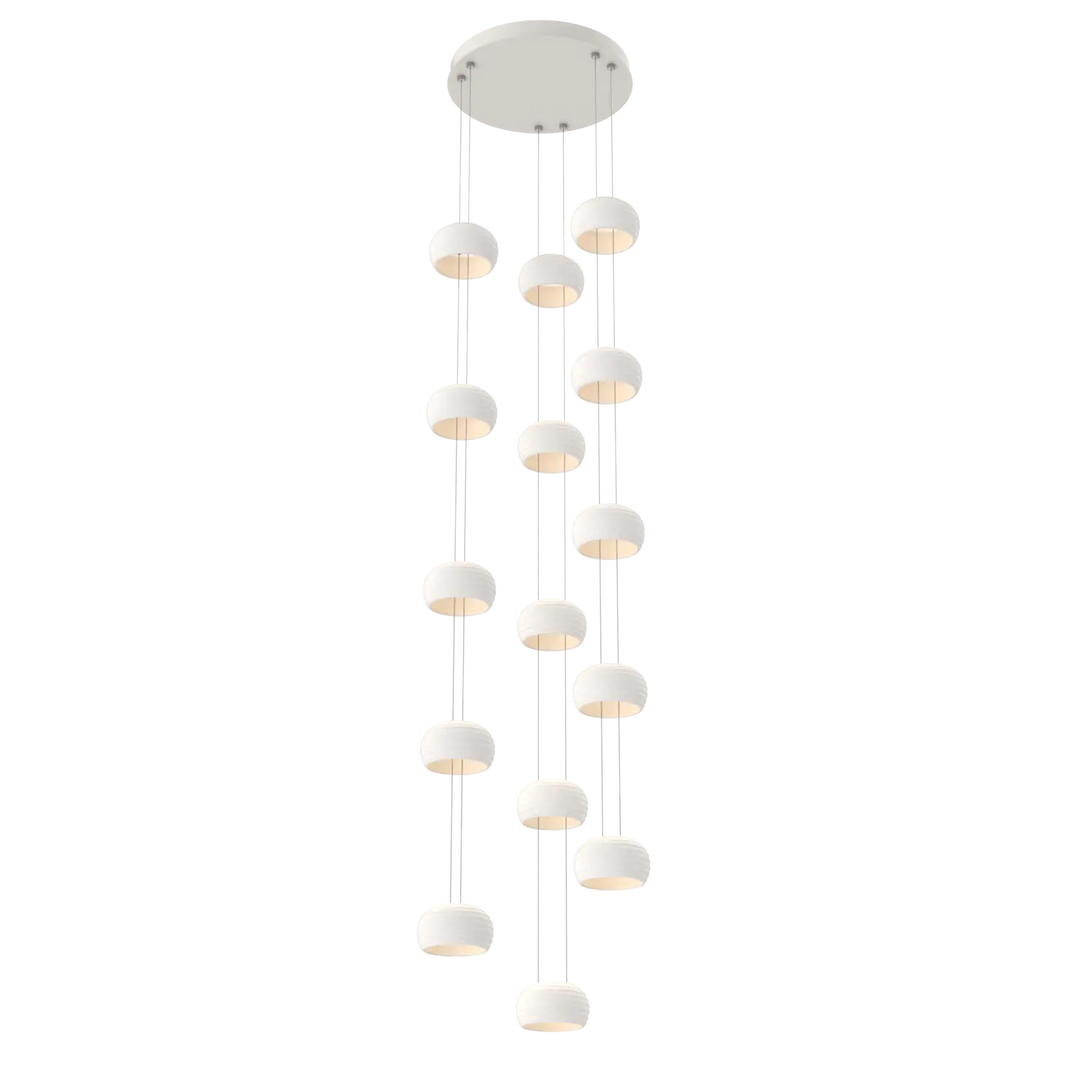 Hammerton Studio Torno Stack Multi-Pendant Chandelier Salt White / 3-Piece / Chalk Ceramic