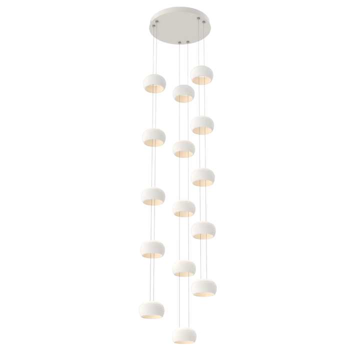 Hammerton Studio Torno Stack Multi-Pendant Chandelier Salt White / 3-Piece / Chalk Ceramic