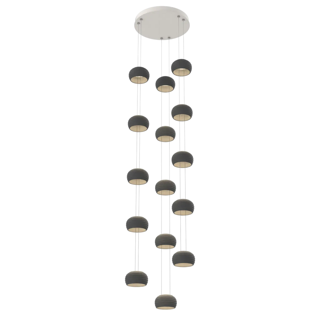 Hammerton Studio Torno Stack Multi-Pendant Chandelier Salt White / 3-Piece / Charcoal Ceramic