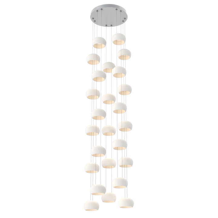 Hammerton Studio Torno Stack Multi-Pendant Chandelier Classic Silver / 5-Piece / Chalk Ceramic