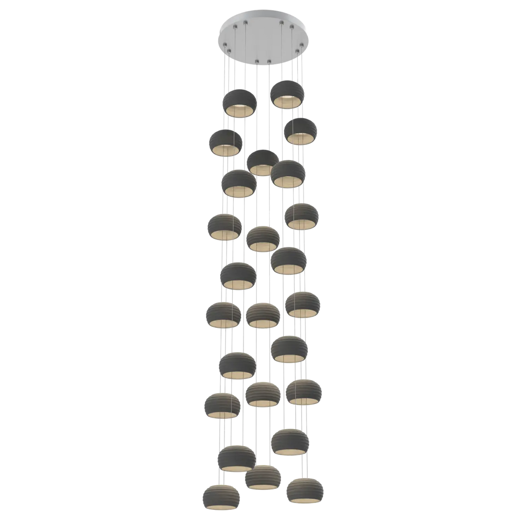 Hammerton Studio Torno Stack Multi-Pendant Chandelier Classic Silver / 5-Piece / Charcoal Ceramic