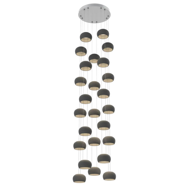 Hammerton Studio Torno Stack Multi-Pendant Chandelier Classic Silver / 5-Piece / Charcoal Ceramic