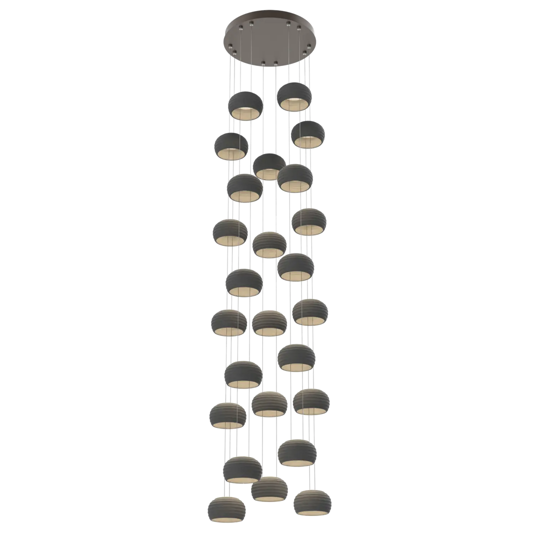 Hammerton Studio Torno Stack Multi-Pendant Chandelier Flat Bronze / 5-Piece / Charcoal Ceramic