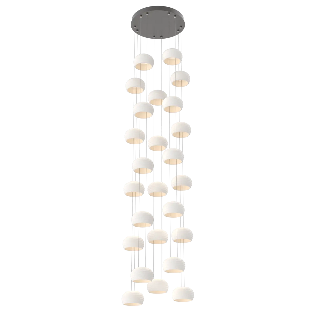 Hammerton Studio Torno Stack Multi-Pendant Chandelier Graphite / 5-Piece / Chalk Ceramic