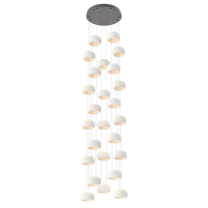 Hammerton Studio Torno Stack Multi-Pendant Chandelier Graphite / 5-Piece / Chalk Ceramic