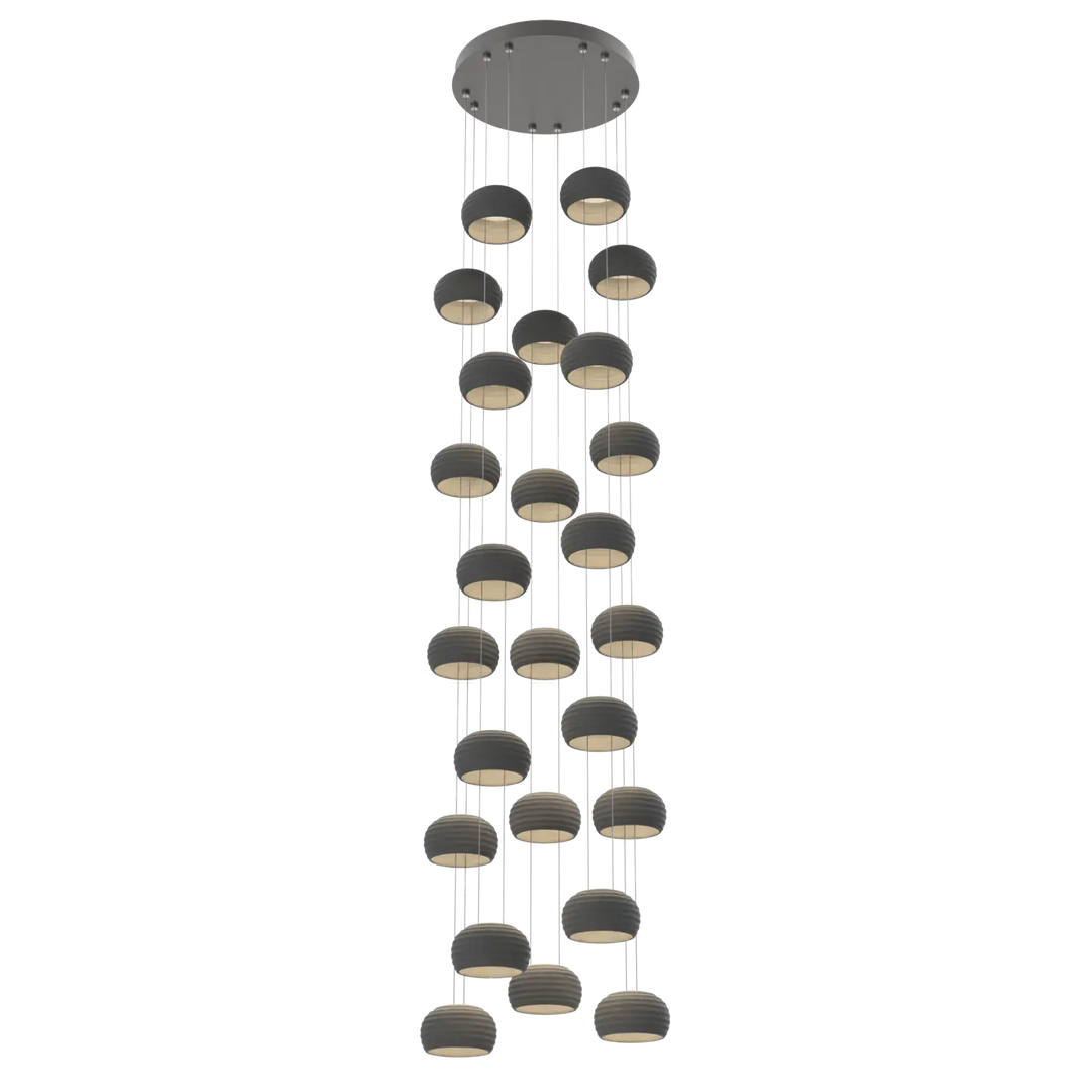 Hammerton Studio Torno Stack Multi-Pendant Chandelier Graphite / 5-Piece / Charcoal Ceramic