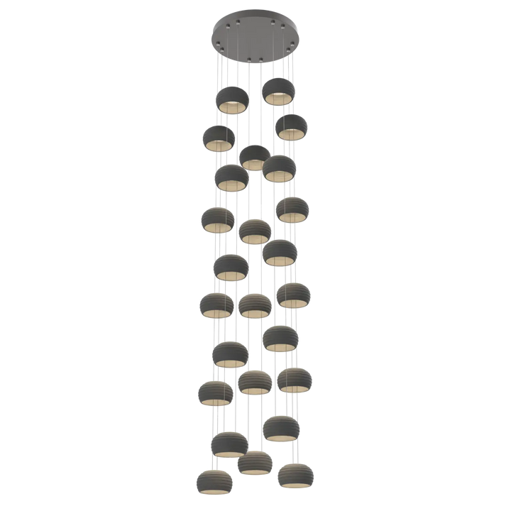 Hammerton Studio Torno Stack Multi-Pendant Chandelier Graphite / 5-Piece / Charcoal Ceramic