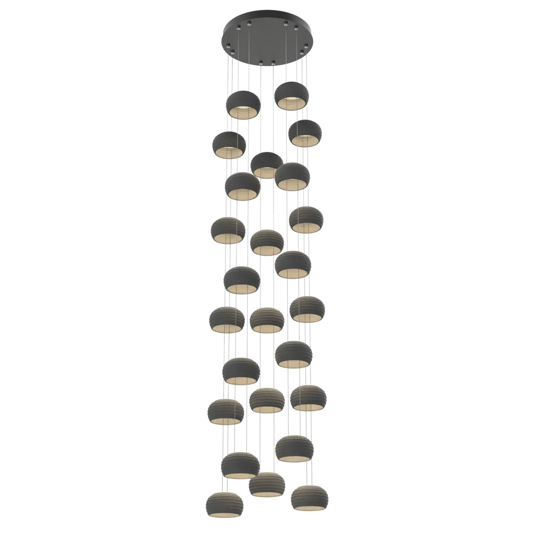 Hammerton Studio Torno Stack Multi-Pendant Chandelier Matte Black / 5-Piece / Charcoal Ceramic