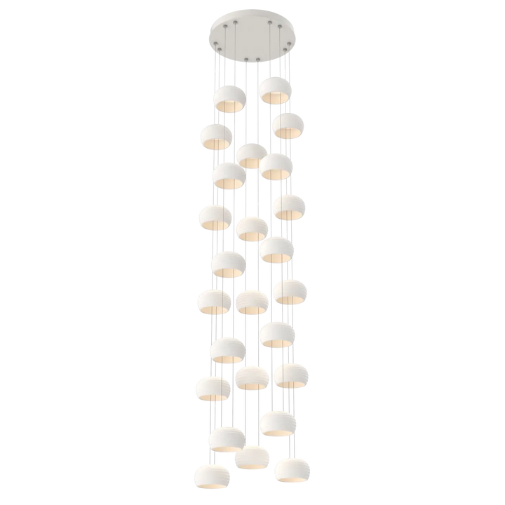 Hammerton Studio Torno Stack Multi-Pendant Chandelier Salt White / 5-Piece / Chalk Ceramic