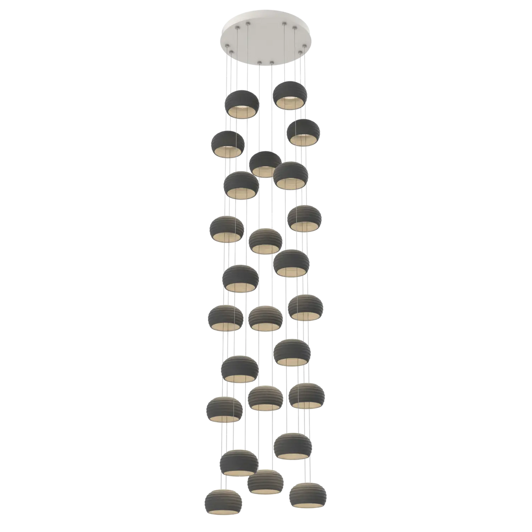 Hammerton Studio Torno Stack Multi-Pendant Chandelier Salt White / 5-Piece / Charcoal Ceramic