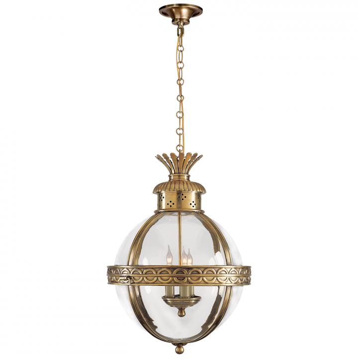 Visual Comfort & Co. Crown Top Banded Globe Lantern Pendants Visual Comfort & Co.   