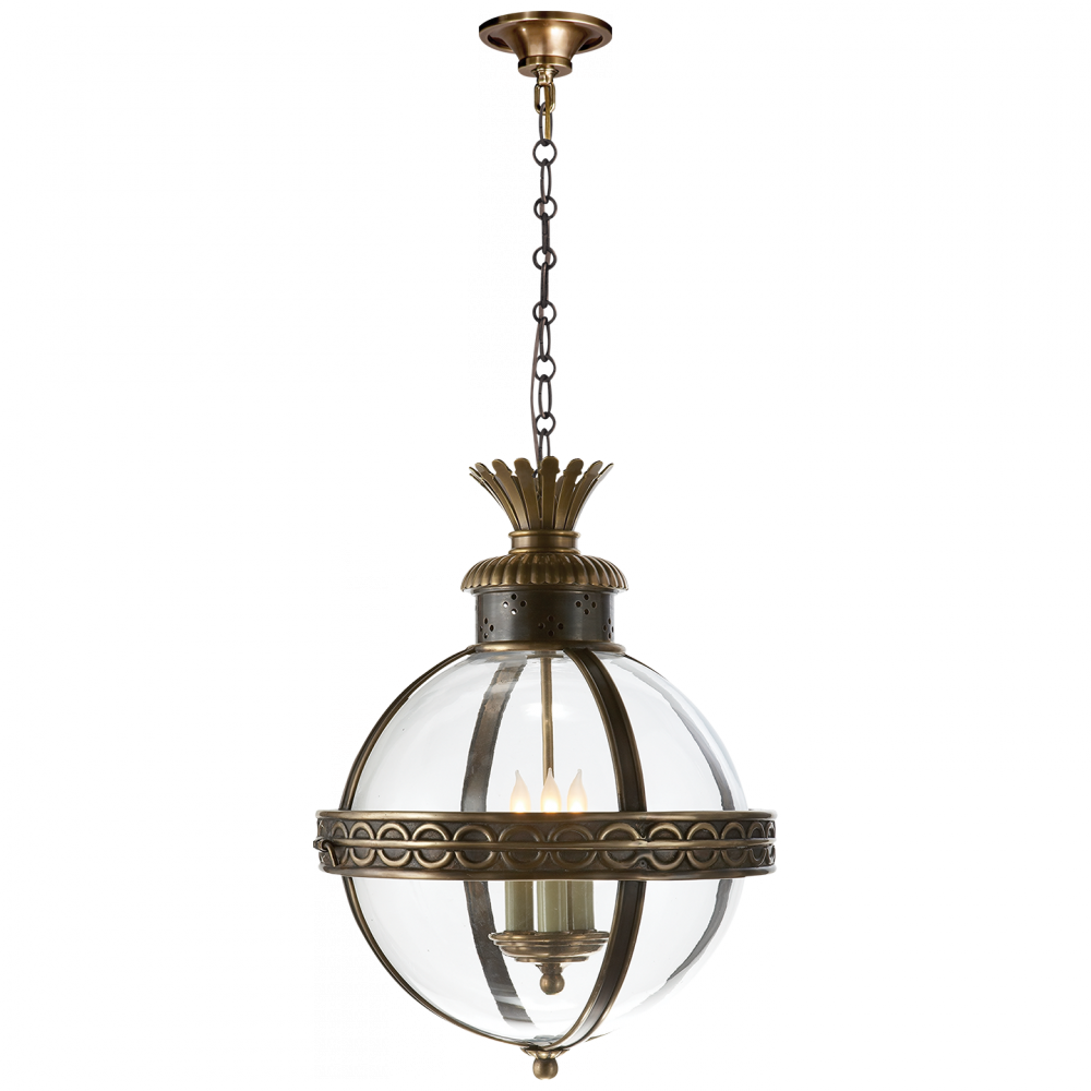 Visual Comfort & Co. Crown Top Banded Globe Lantern Pendants Visual Comfort & Co.   