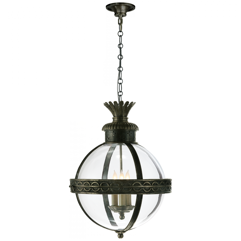 Visual Comfort & Co. Crown Top Banded Globe Lantern Pendants Visual Comfort & Co.   