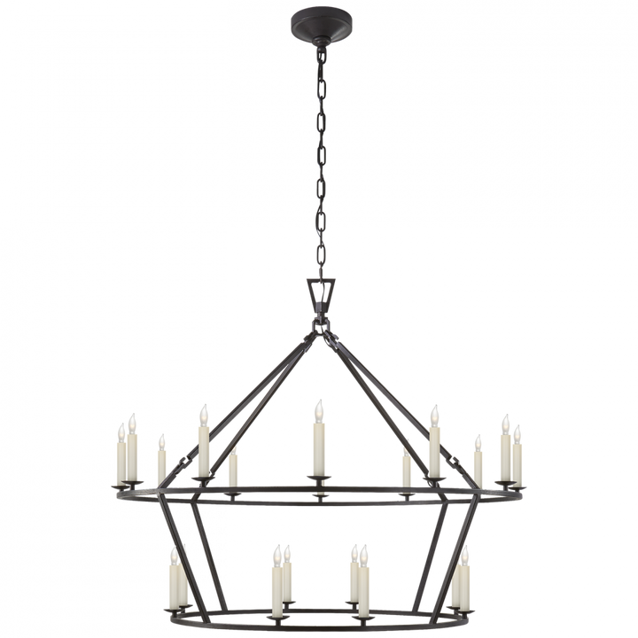 Visual Comfort Darlana Large Two-Tiered Ring Chandelier Chandeliers Visual Comfort   