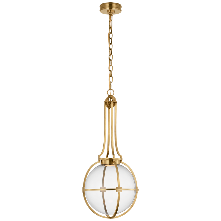 Visual Comfort & Co. Gracie Medium Captured Globe Pendant Pendants Visual Comfort & Co. Antique-Burnished Brass  