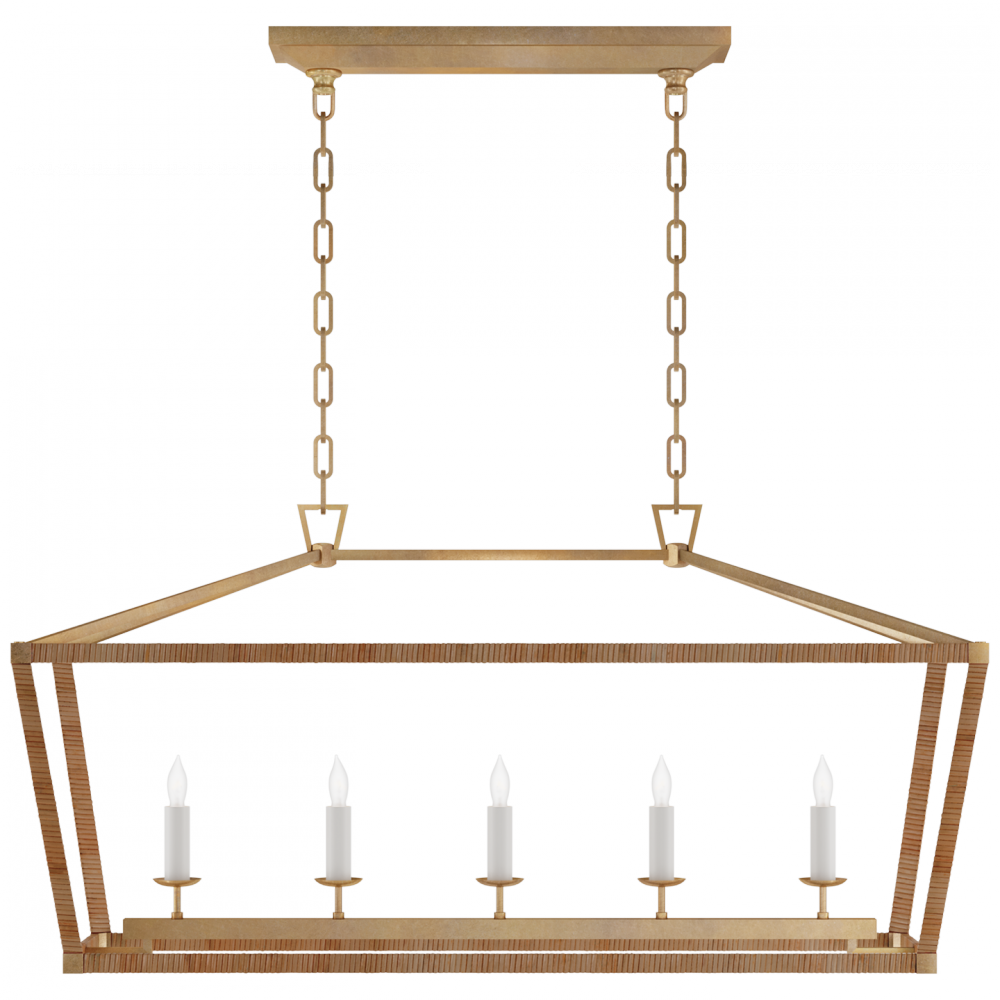 Visual Comfort & Co. Darlana Medium Rattan Wrapped Linear Lantern