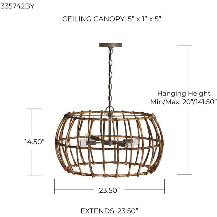 Capital 23.5" 4 Light Pendant | Open Box
