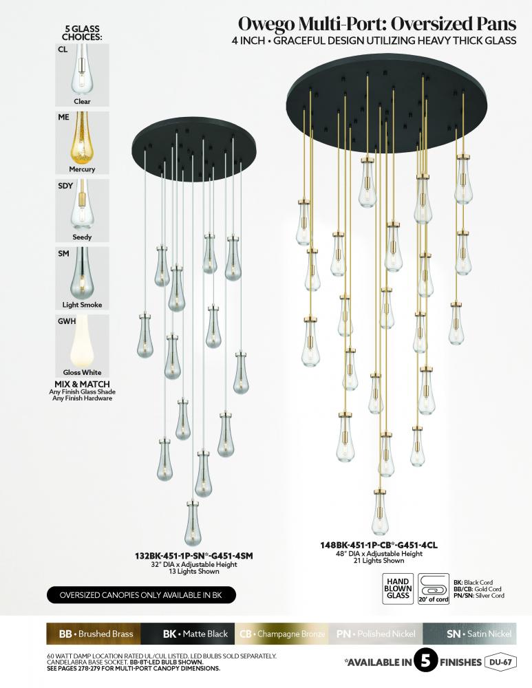 Innovations Lighting Owego - 21 Light - 48 inch - Brushed Satin Nickel - Multi Pendant
