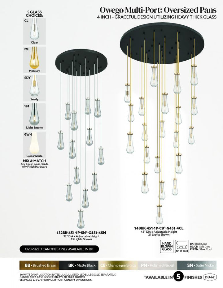 Innovations Lighting Owego - 21 Light - 48 inch - Brushed Satin Nickel - Multi Pendant