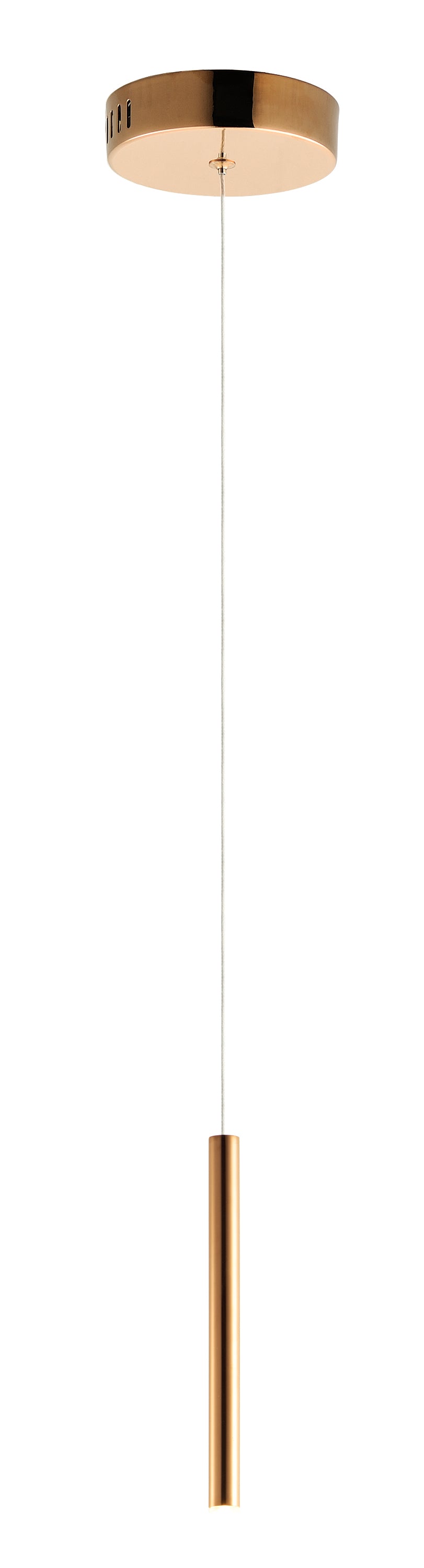 Flute-Mini Pendant Mini Pendant ET2 1x1x12 Rose Gold 