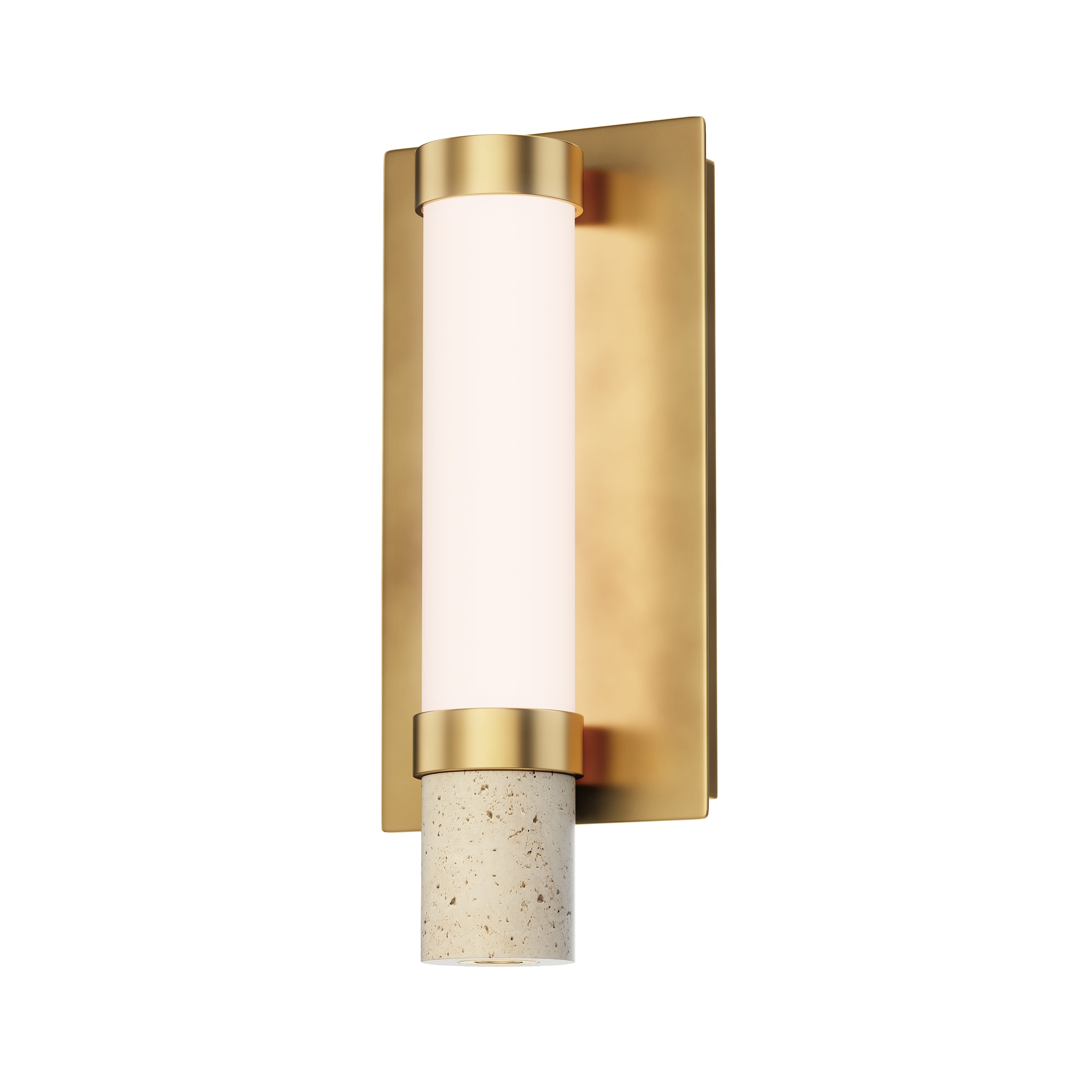 Travertine-Wall Sconce Wall Light Fixtures ET2 x5.5x12.75 Travertine / Gold 