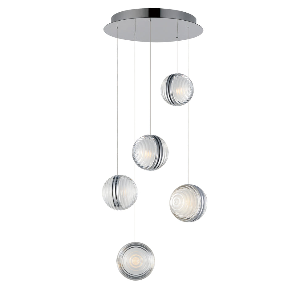 Pulse-Multi-Light Pendant Pendants ET2 15x15x4.75 Polished Chrome 