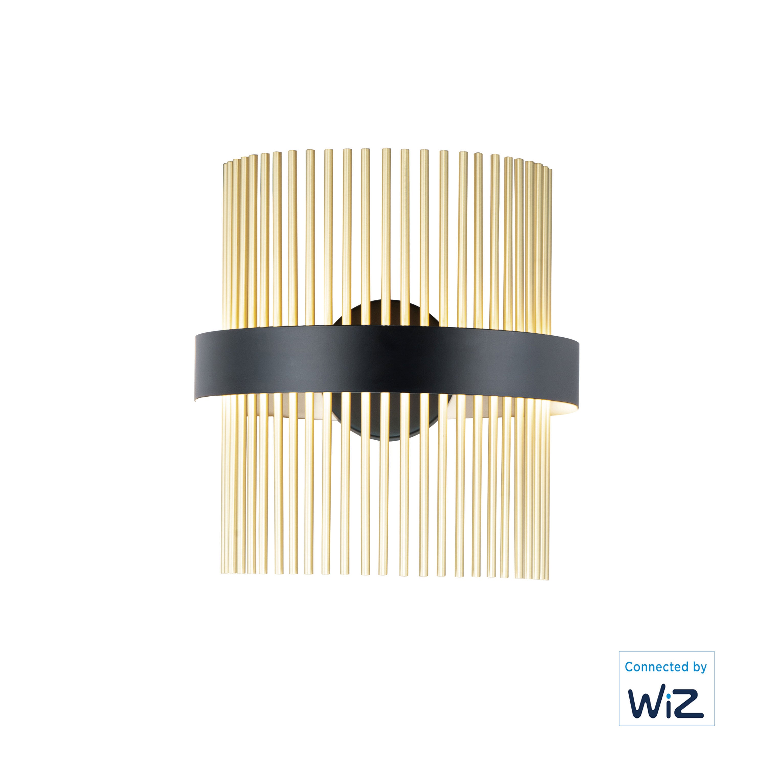 Chimes WiZ-Wall Sconce Wall Light Fixtures ET2 14x7x15 Black / Satin Brass 