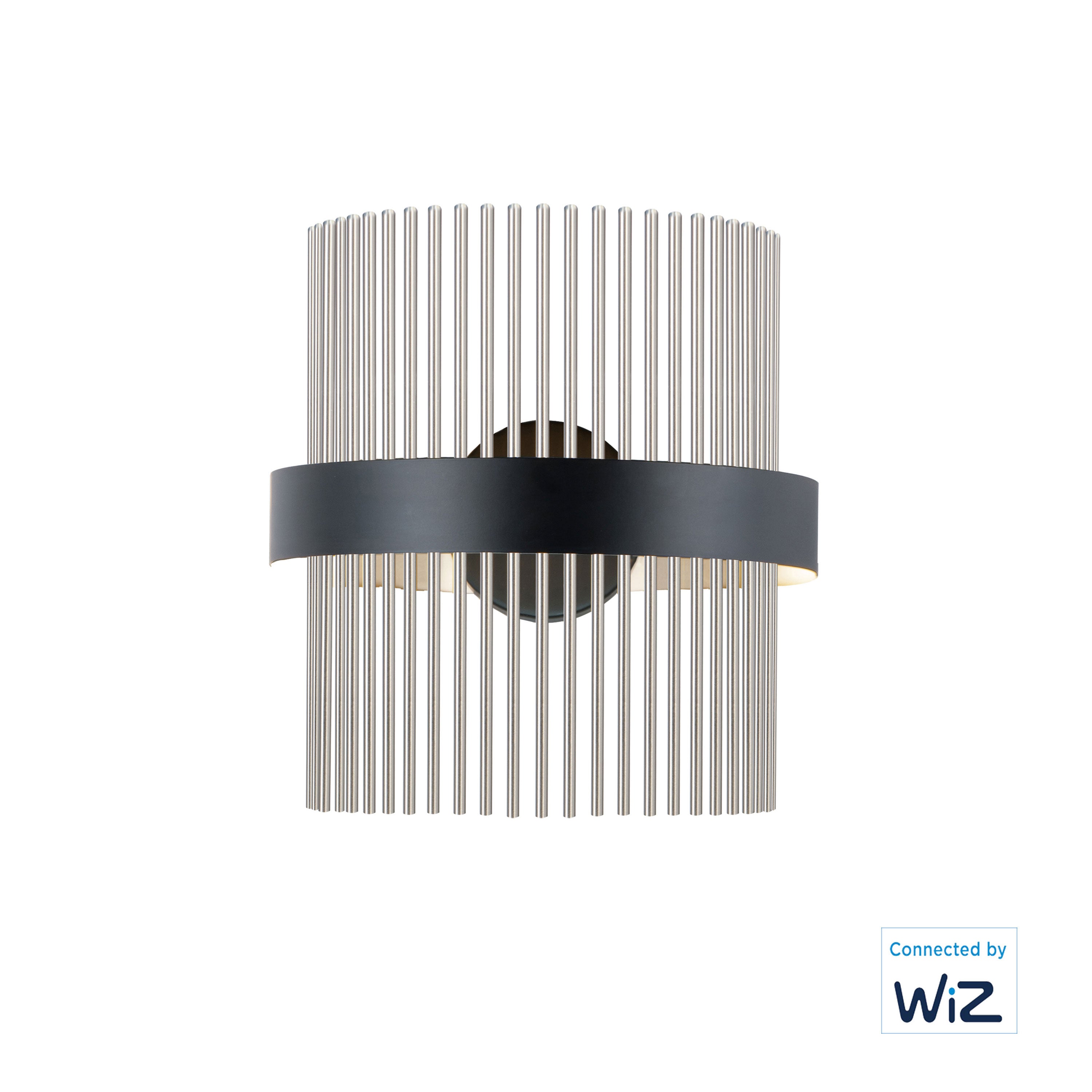 Chimes WiZ-Wall Sconce Wall Light Fixtures ET2 14x7x15 Black / Satin Nickel 