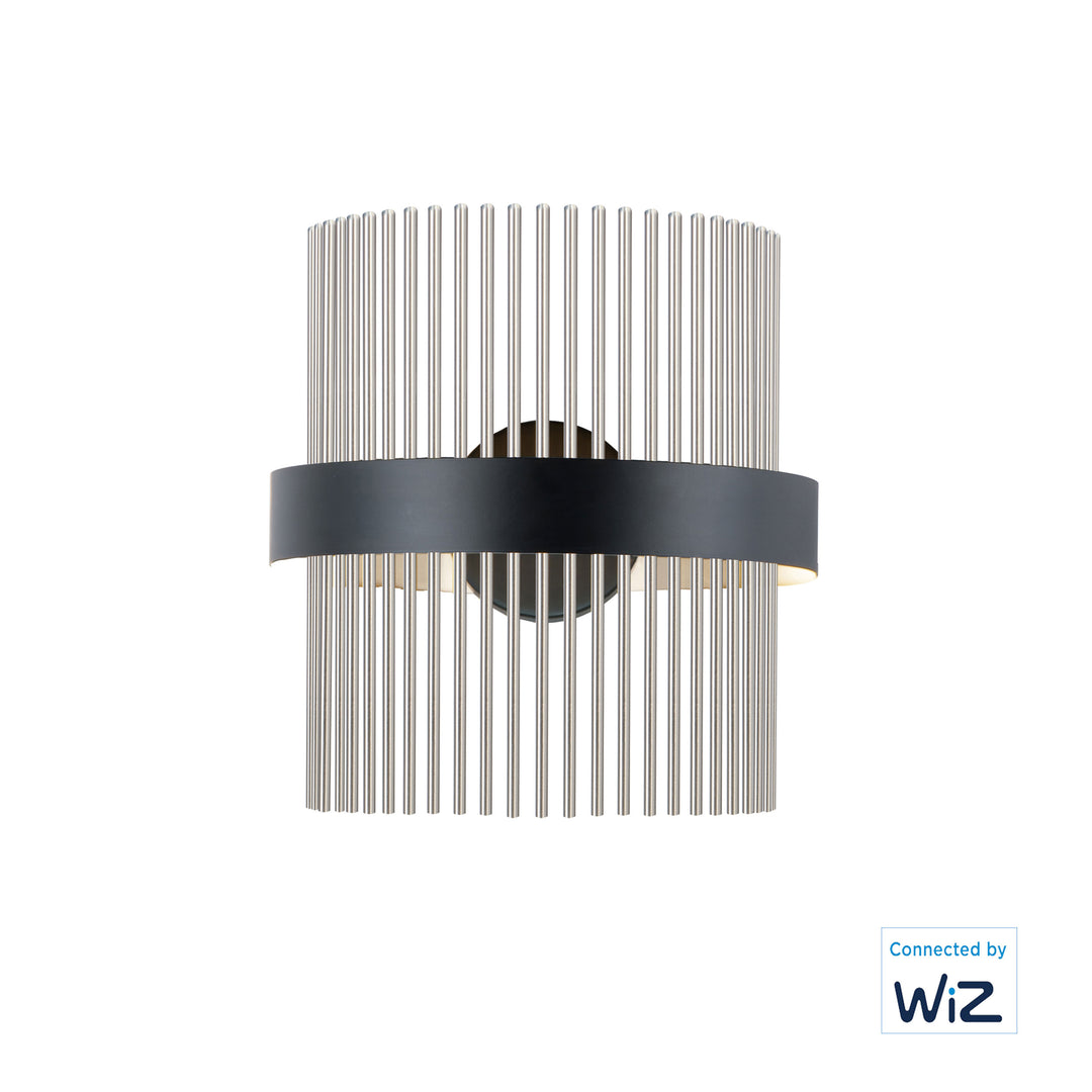 Chimes WiZ-Wall Sconce Wall Sconces ET2 14x7x15 Black / Satin Nickel 