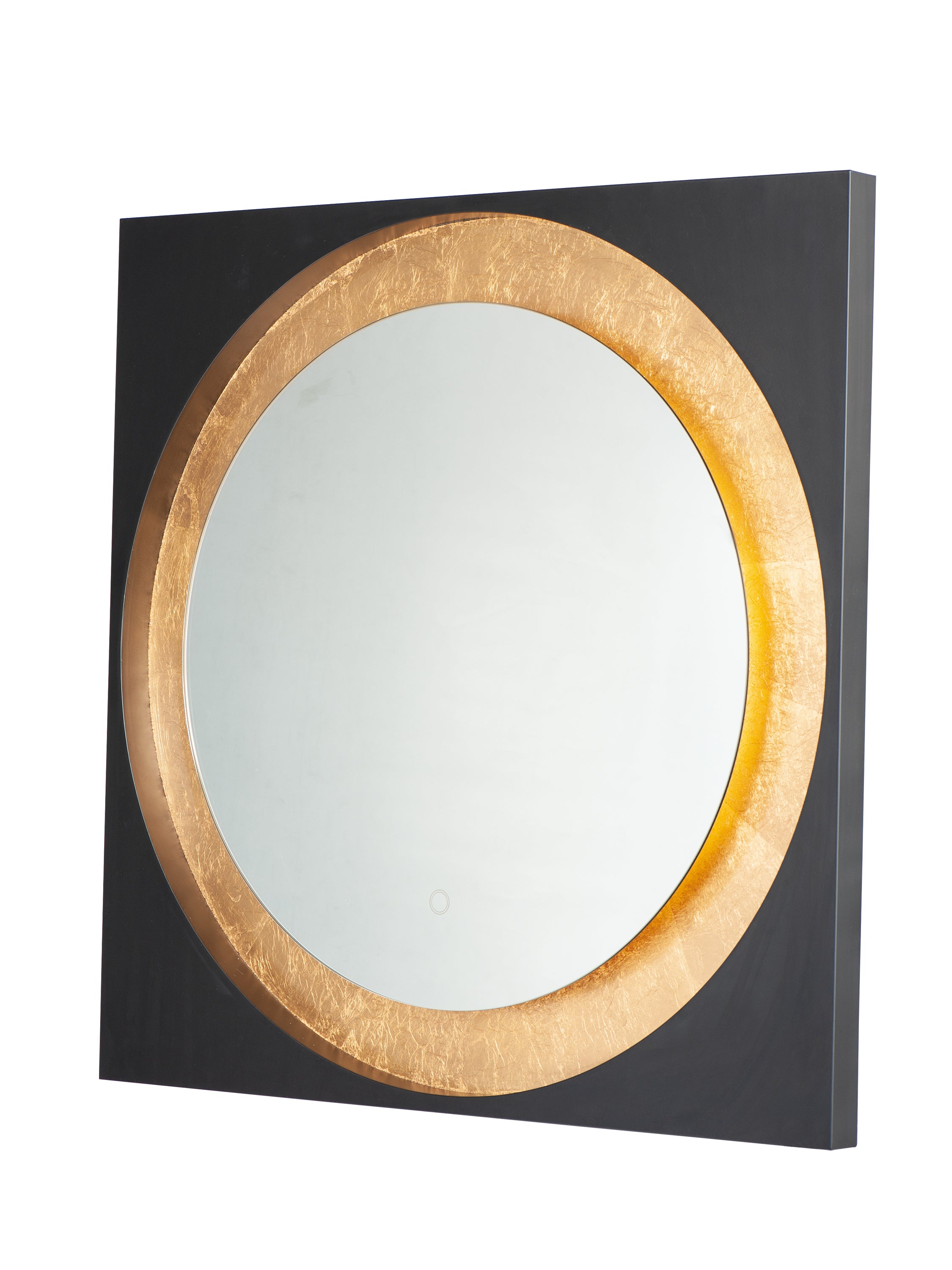Floating-LED Mirror Mirror ET2 31.5x31.5x31.5 Gold Leaf / Black 
