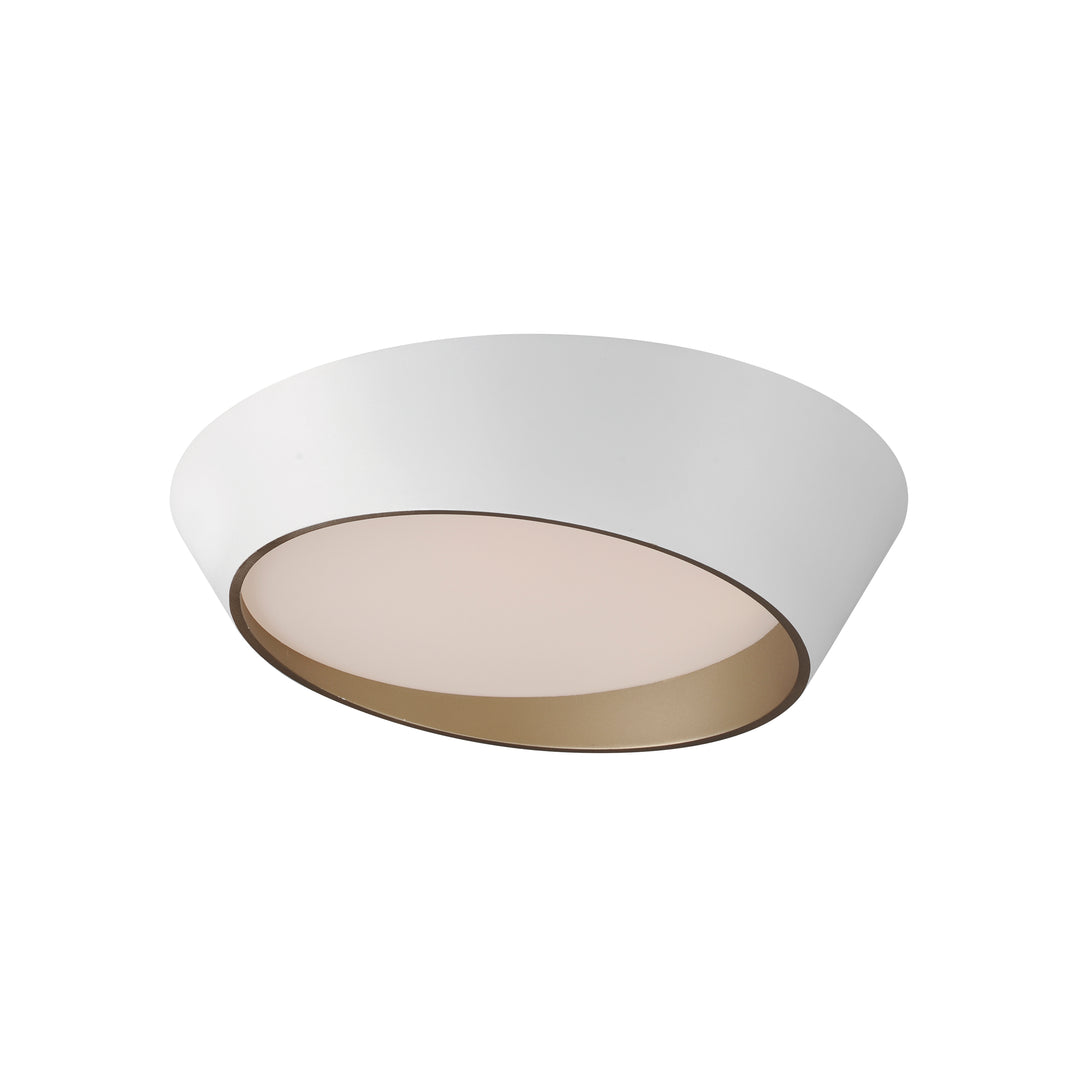 Slant-Flush Mount Ceiling Flush Mounts ET2 19.75x19.75x4.75 White/Gold 