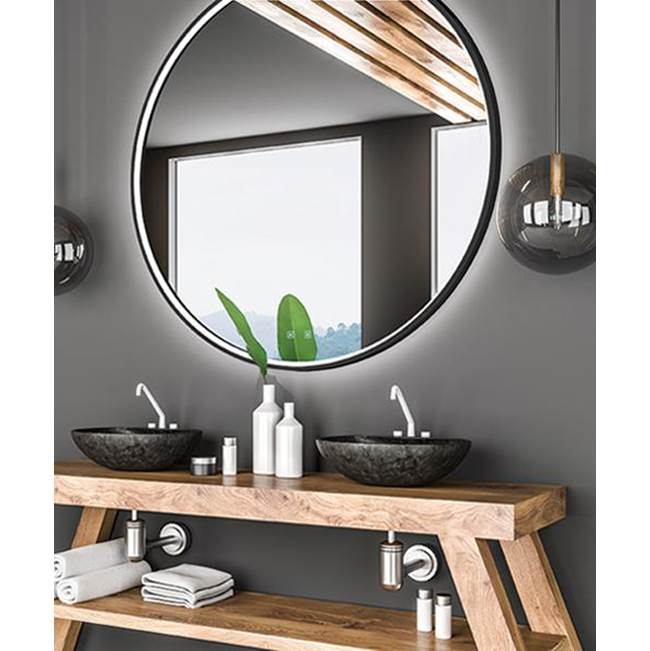 Electric Mirror Brilliance™ LED Lighted Mirror LED Vanity Mirrors Electric Mirror 36 Diameter x 2.09  