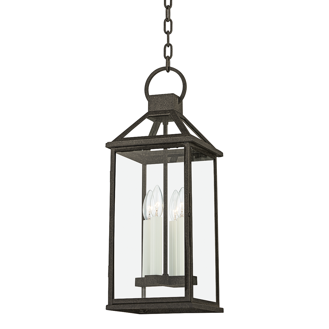 Troy Lighting Sanders Lantern Pendants Troy Lighting FRENCH IRON 8.5x8.5x22.25 